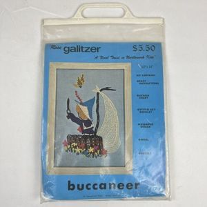Vintage Rose Galitzer Buccaneer Needlework Kit Pirate Child‎ Wool 10x14